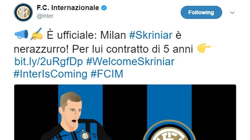 Inter, Skriniar è ufficiale