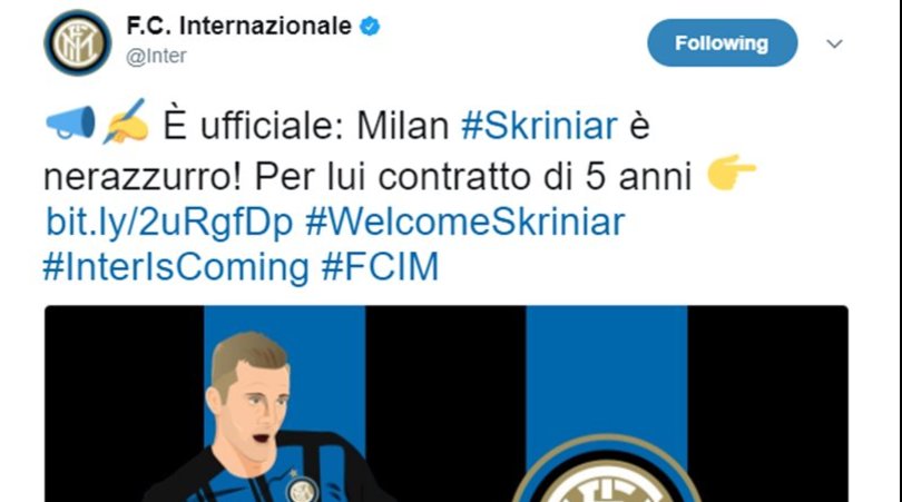 Inter, Skriniar è ufficiale