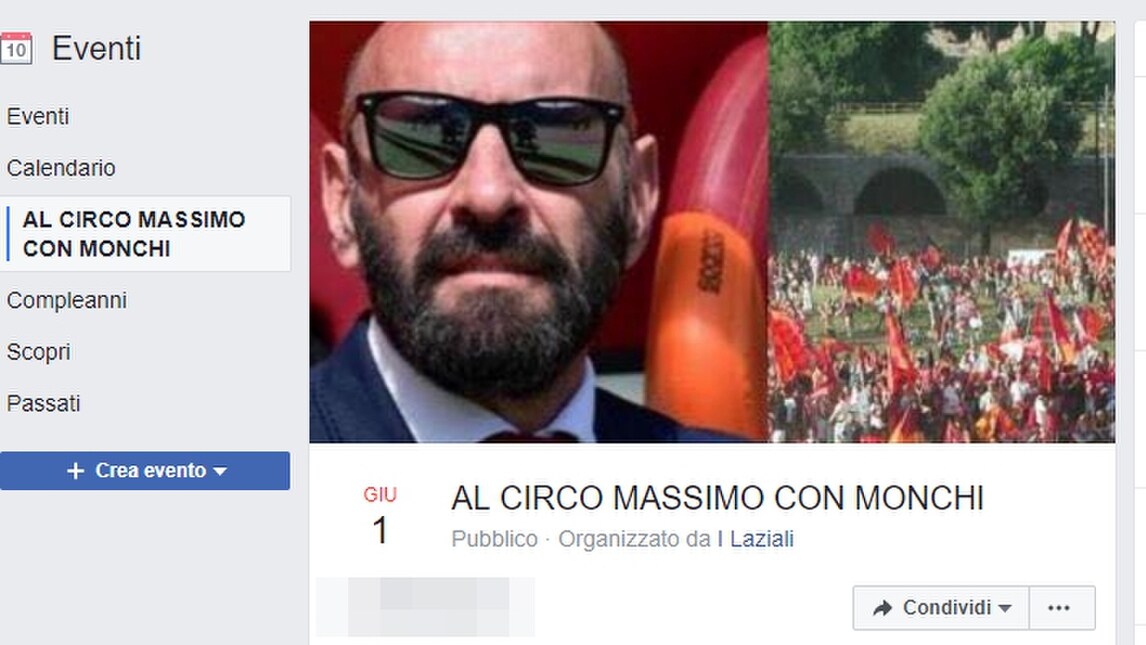 Roma, al Circo Massimo con Monchi: ironia su Facebook