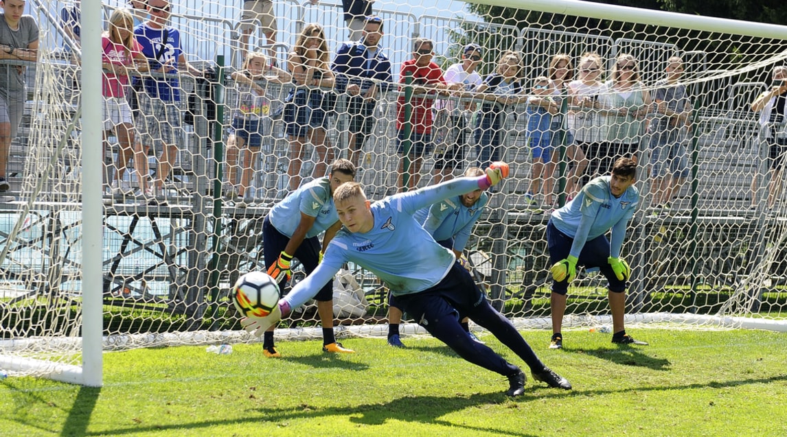 Lazio, l'allenamento dei portieri nel ritiro di Auronzo di Cadore