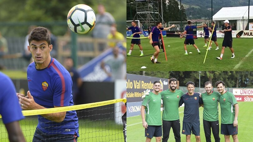 Roma, a Pinzolo scherzi e risate:  spunta il Var per il calcio-tennis