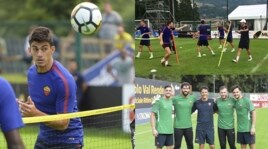 Roma, a Pinzolo scherzi e risate:  spunta il Var per il calcio-tennis