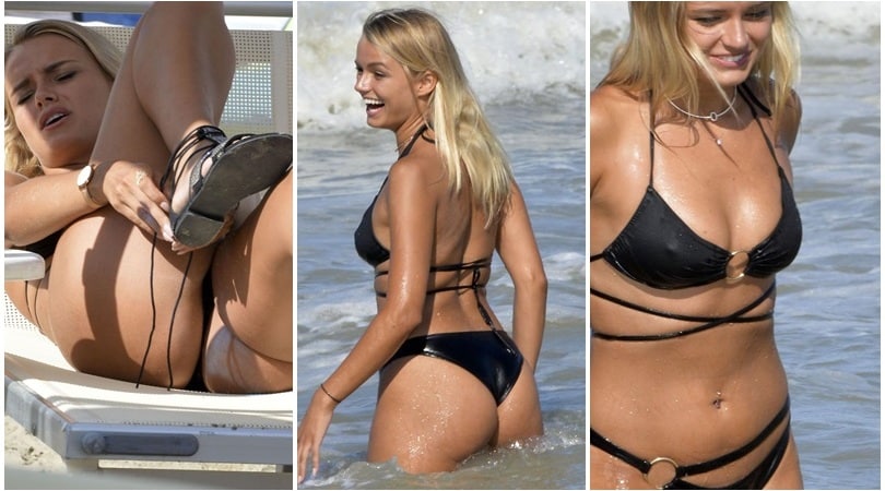 Mercedesz Henger, spogliarello in spiaggia