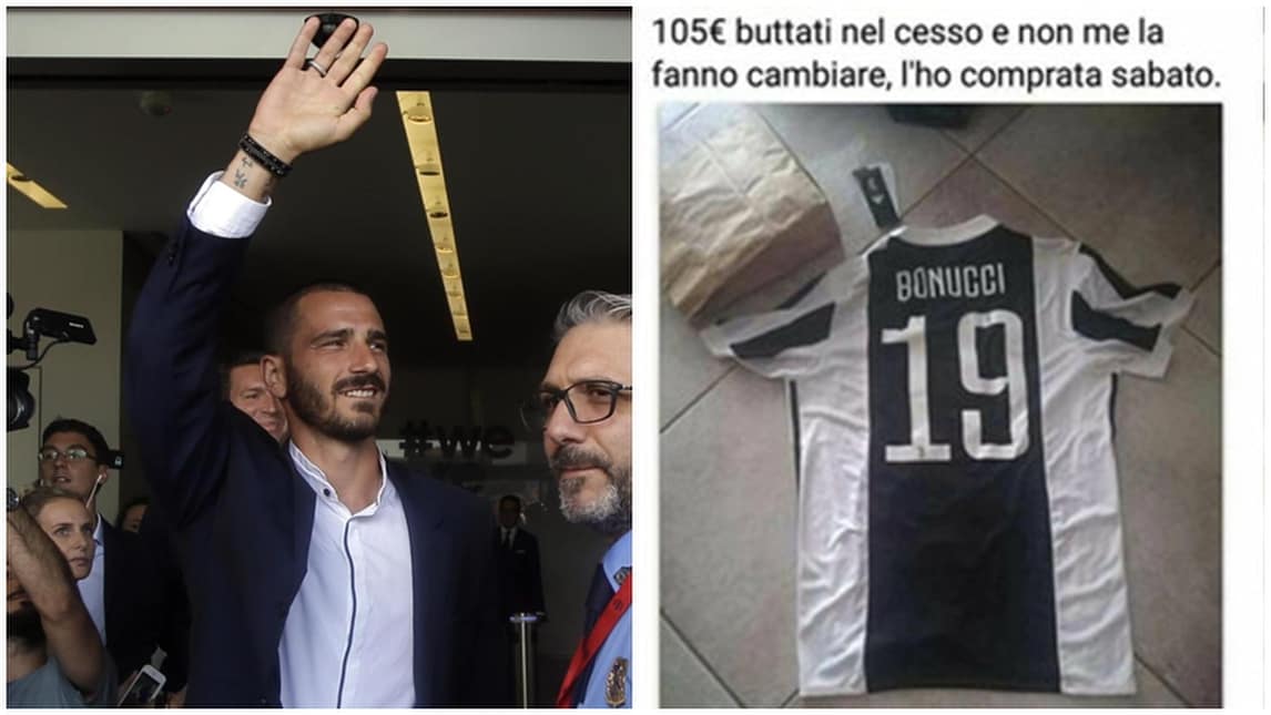 Codacons sul caso Bonucci: «Juventus consenta il cambio delle maglie»