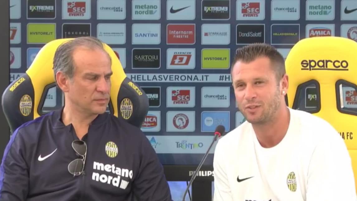 Verona, Cassano cambia idea e non si ritira: «Un momento di debolezza»