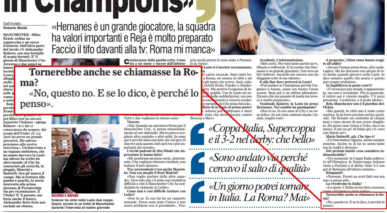 Dal 'Mai alla Roma' ai canti di Natale: 5 curiosità su Kolarov