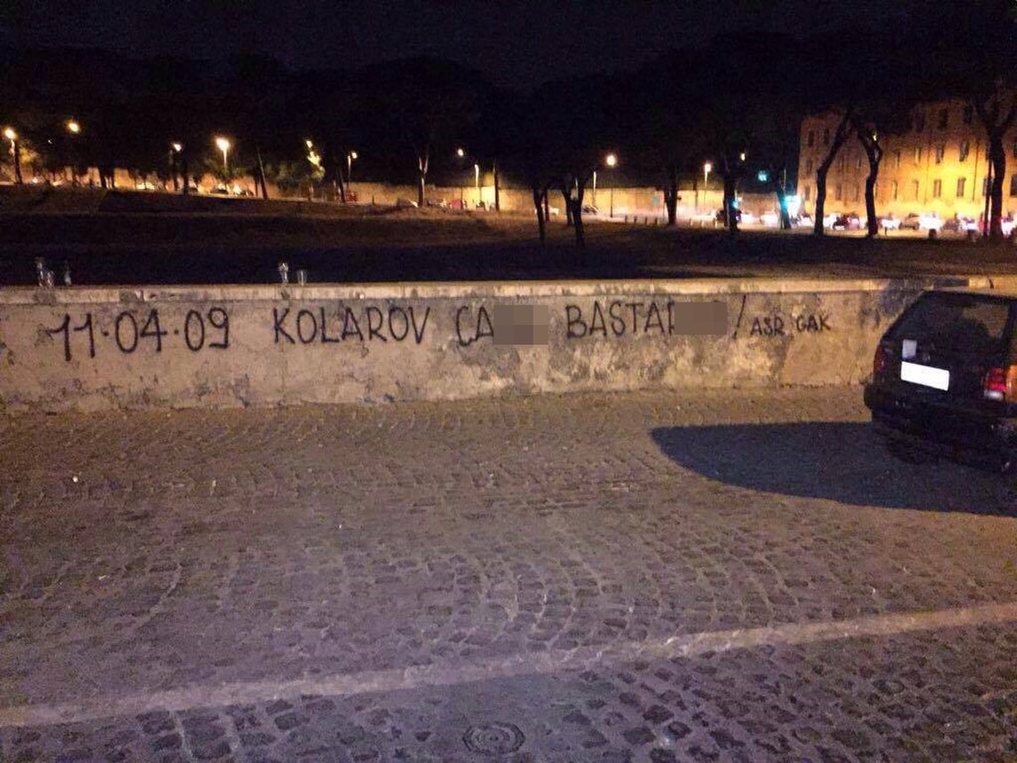 Roma, al Circo Massimo scritta ingiuriosa contro Kolarov