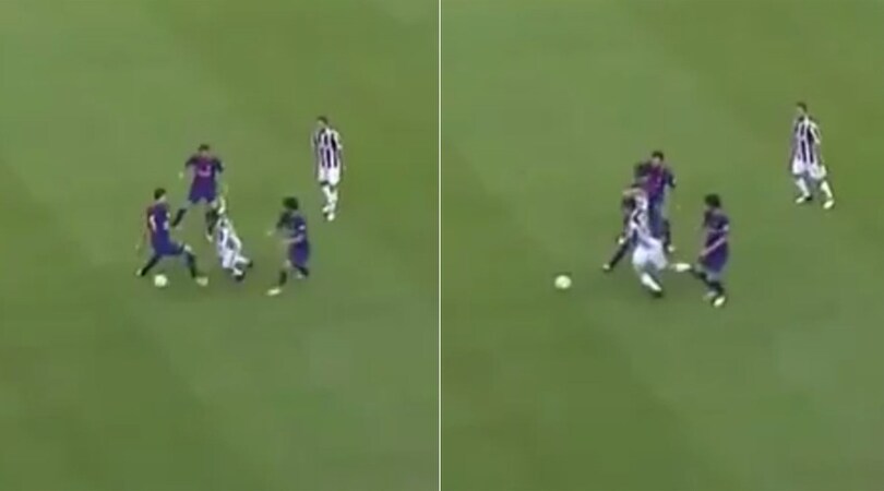 Juventus, Dybala stuzzica il Barcellona: magico tunnel a Busquets