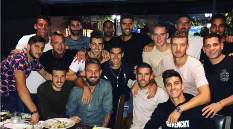 Roma, cena a Boston per festeggiare De Rossi e Perotti