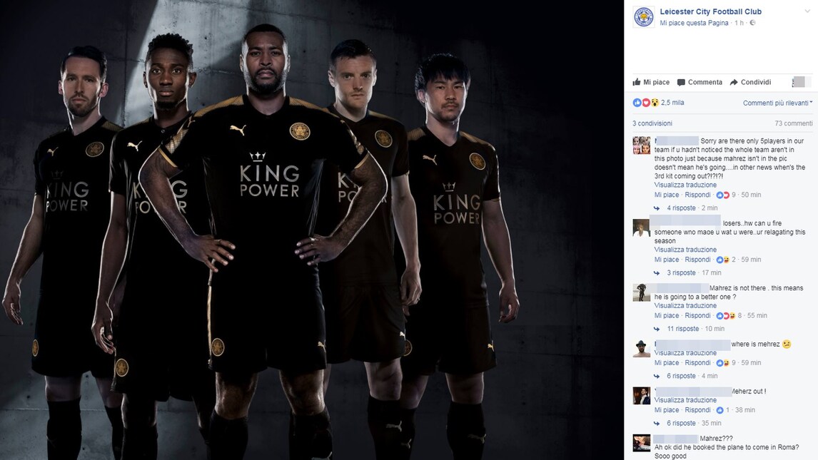 Leicester, su Facebook non c'è Mahrez. I tifosi: «Va alla Roma?»