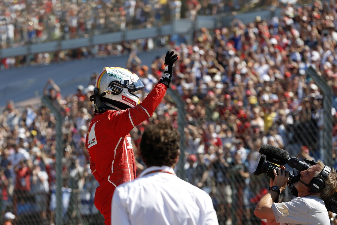 F1 Ungheria, Vettel: «Numero uno, grazie ragazzi!»