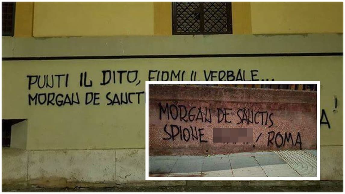 Roma, scritte contro Morgan De Sanctis: ecco perché