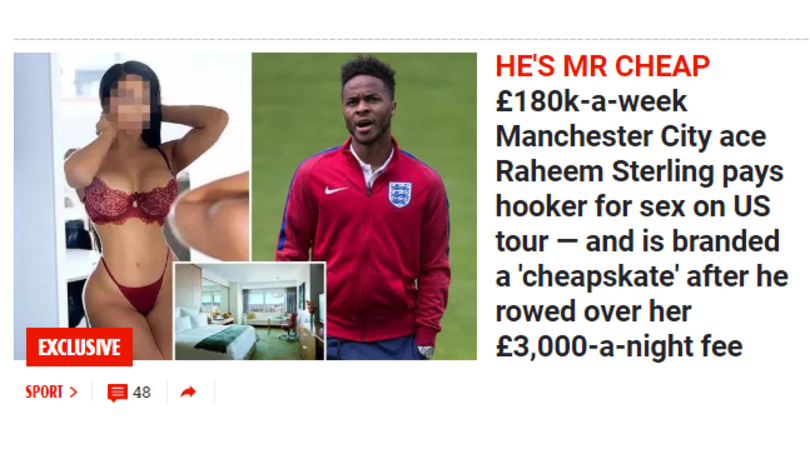 Dall'Inghilterra: «Sterling con una escort durante il tour negli Usa»