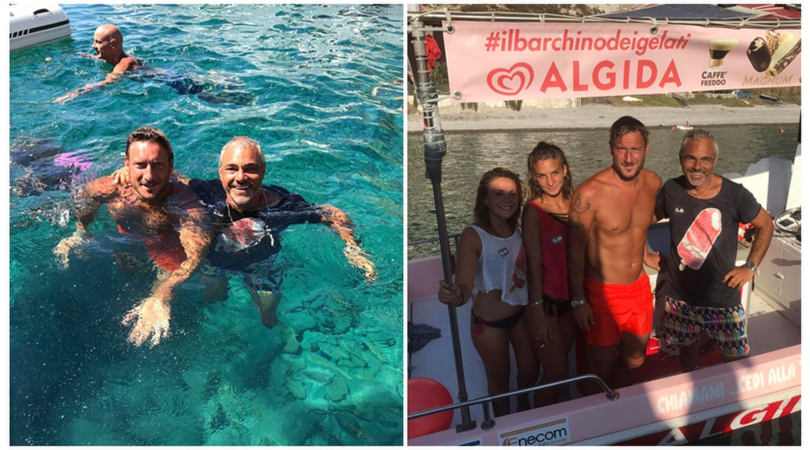 Totti in vacanza a Ponza insieme ad Aquilani e Simone Inzaghi