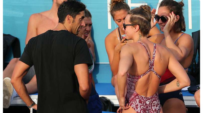 La Pellegrini e Magnini insieme al Foro Italico