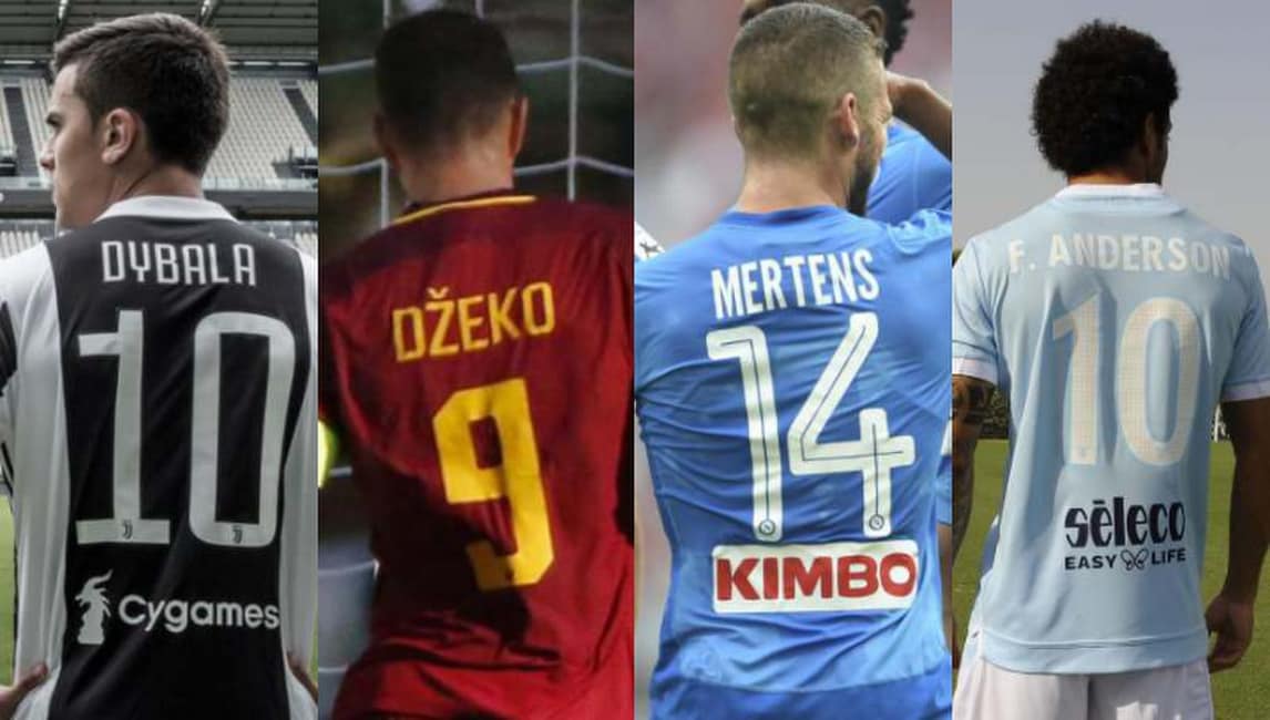 Tutti i numeri di maglia della Serie A 2017-2018