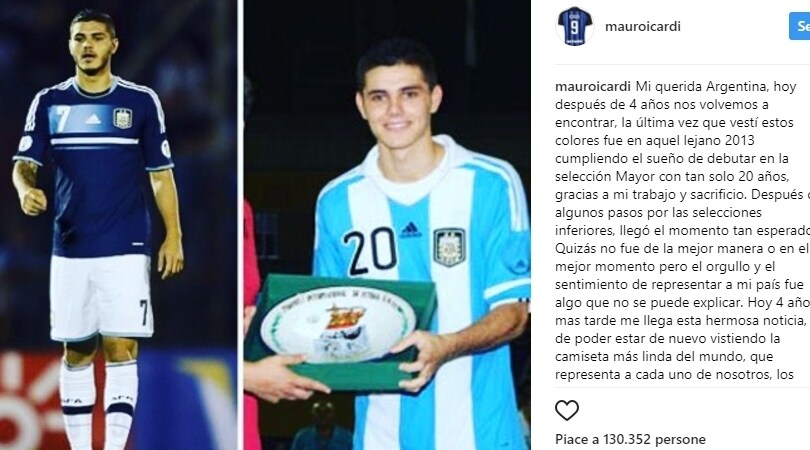 Icardi, lettera d'amore all'Argentina: «Darò tutto per te»