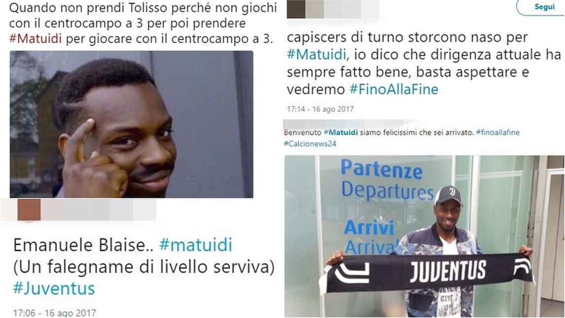 Matuidi è della Juventus, sui social i tifosi si dividono