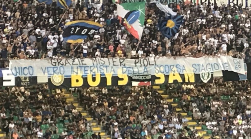 Inter, la curva ringrazia Pioli: «Unico vero interista scorso anno»