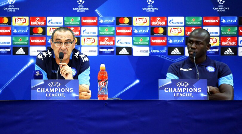 Napoli, Koulibaly e Sarri lanciano la sfida al Nizza: le immagini della conferenza