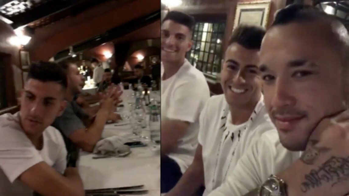 Tutta la Roma a cena in attesa dell'Inter