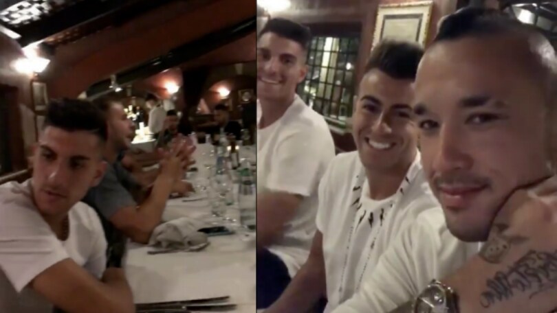 Tutta la Roma a cena in attesa dell'Inter