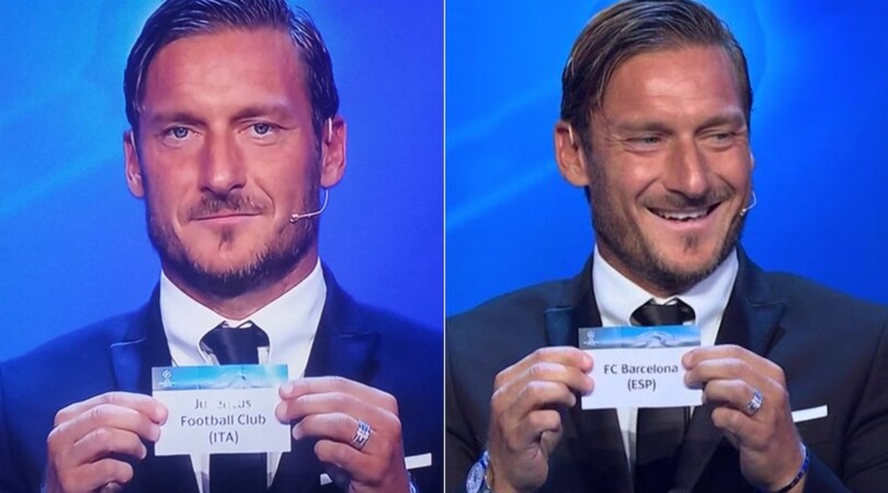 Sorteggio: Totti pesca il Barcellona per la Juventus...e se la ride