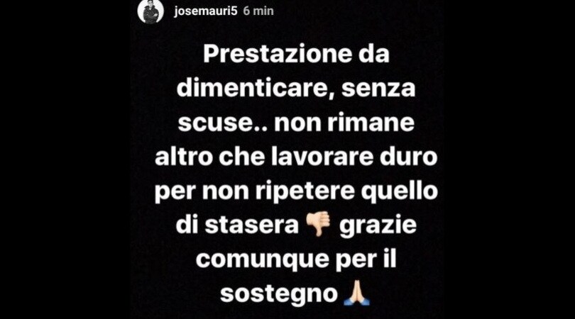 Milan, Mauri severo con se stesso: «Gara da dimenticare, non ci sono scuse»