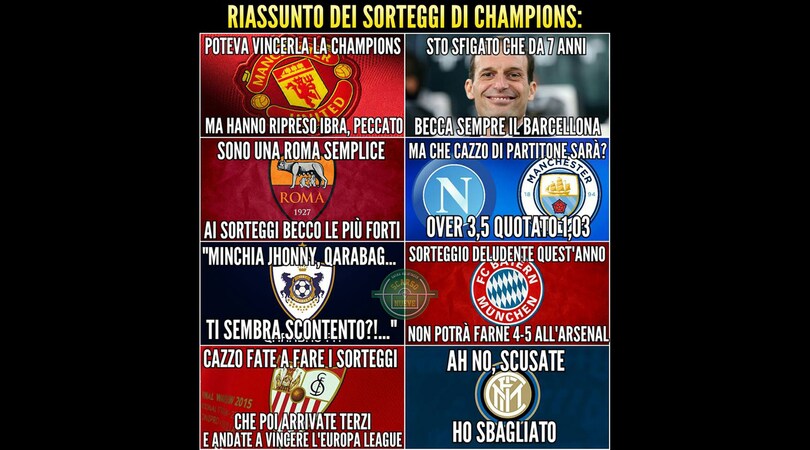 Dalla Champions all'Europa League: le ironie social sul sorteggio