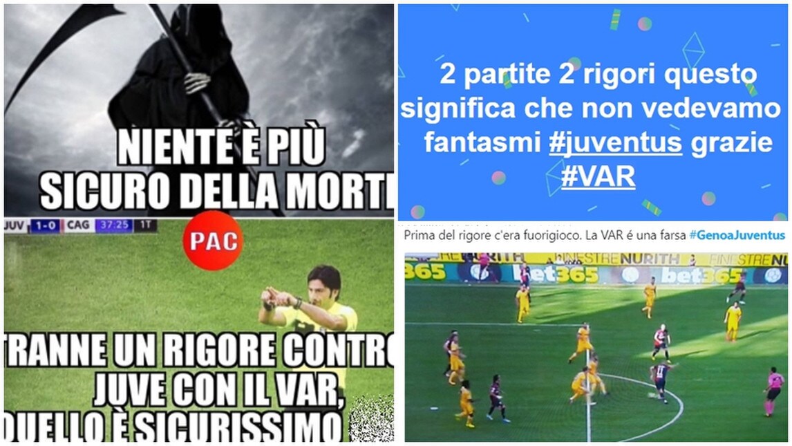 Genoa-Juventus, altro rigore contro i bianconeri con il Var: ironie sui social