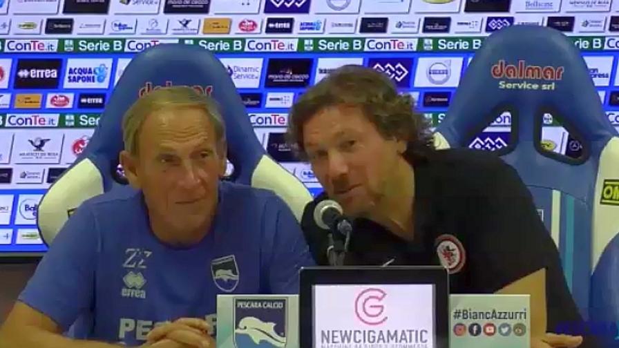 Zeman-Stroppa, la conferenza a due dopo Pescara-Foggia è uno show