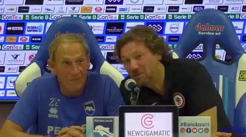 Zeman-Stroppa, la conferenza a due dopo Pescara-Foggia è uno show