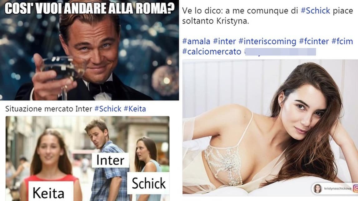 Schick alla Roma? Le ironie dei tifosi dell'Inter: «Auguri!»