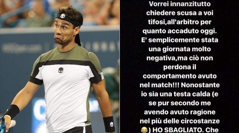 US Open, Fognini: scuse dopo le offese sessiste all'arbitro