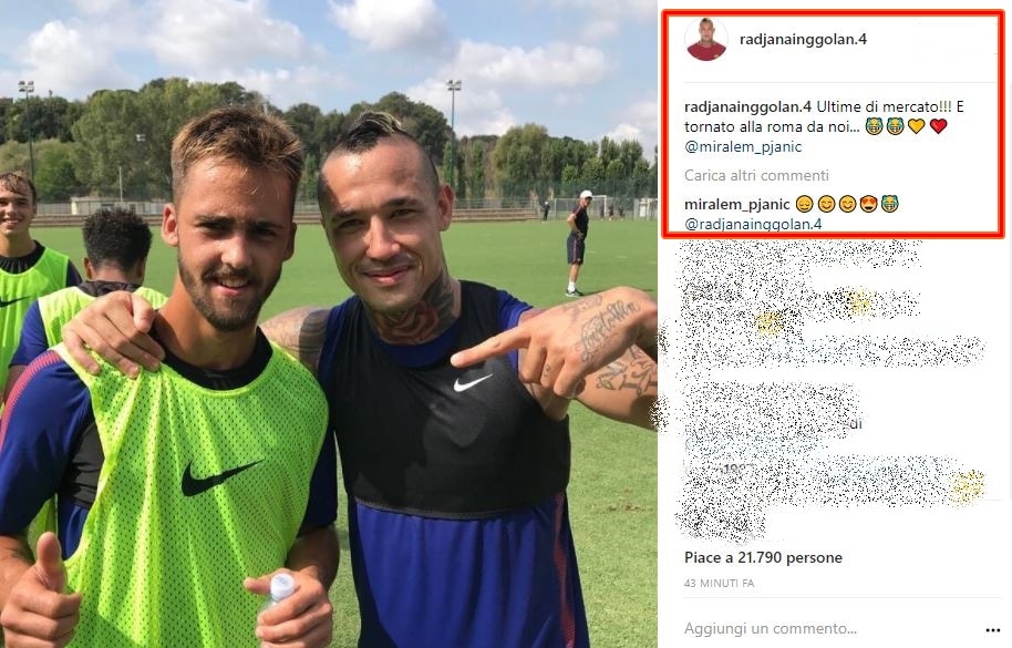 Nainggolan scherzo social ai tifosi della Roma: «Pjanic è tornato!...»