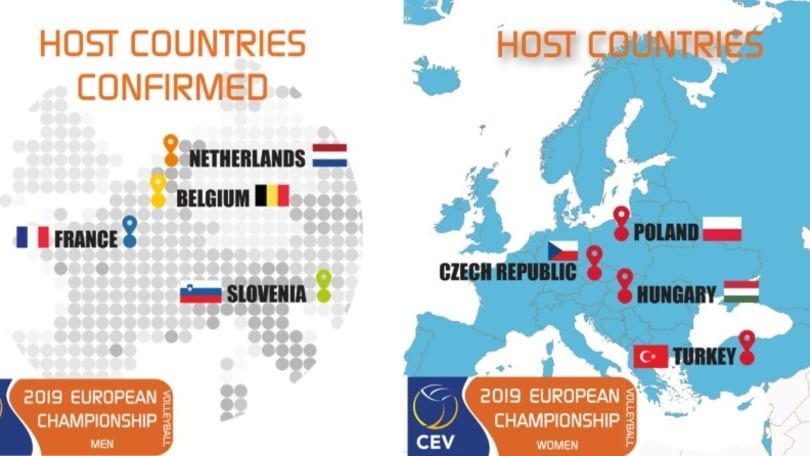 Volley: gli Europei del 2019 si giocheranno in quattro sedi