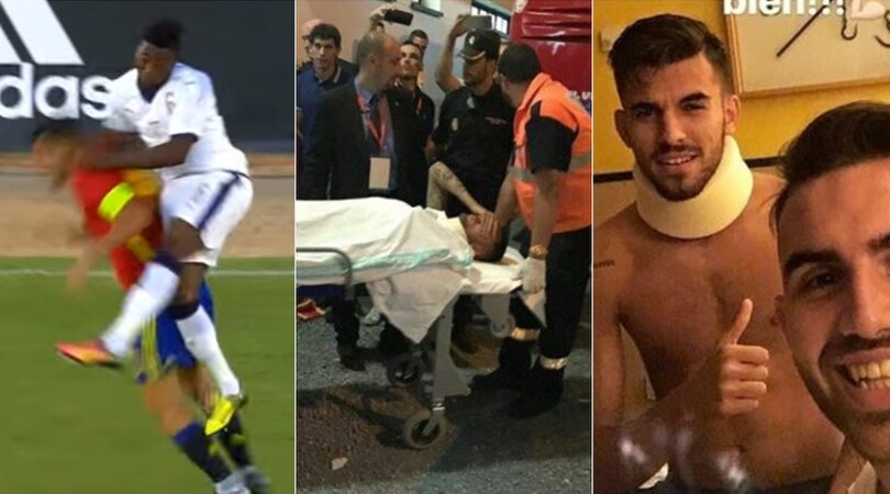 Dani Ceballos in ospedale dopo il fallo di Adjapong: la fotosequenza