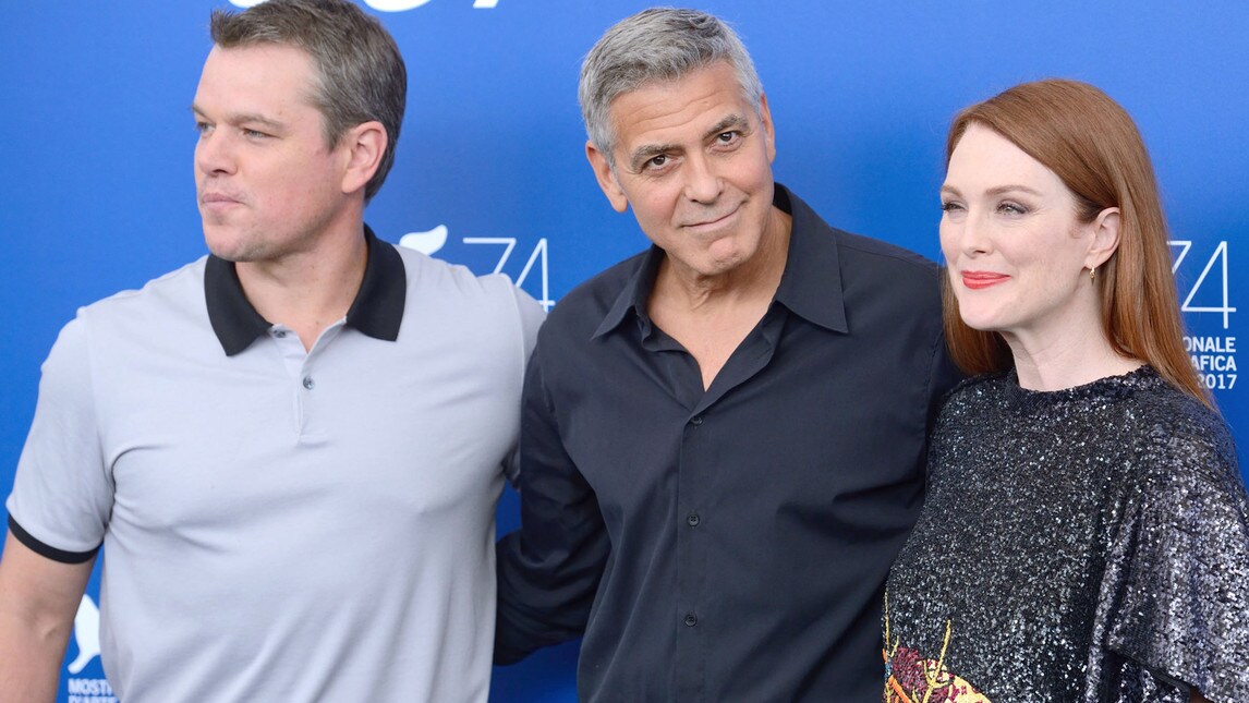 Suburbicon, che show a Venezia per George Clooney e Matt Damon