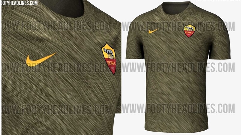 Roma, svelata la nuova maglia pre-gara: è verde oliva