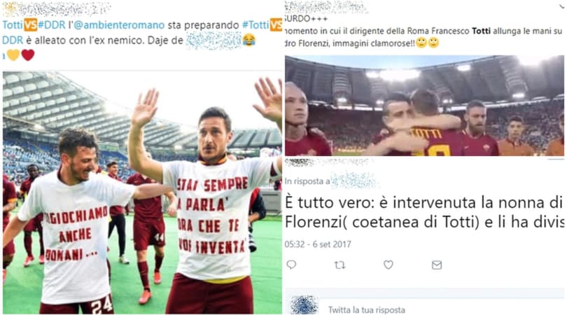 Lite Totti-Florenzi: la reazione social dei tifosi della Roma