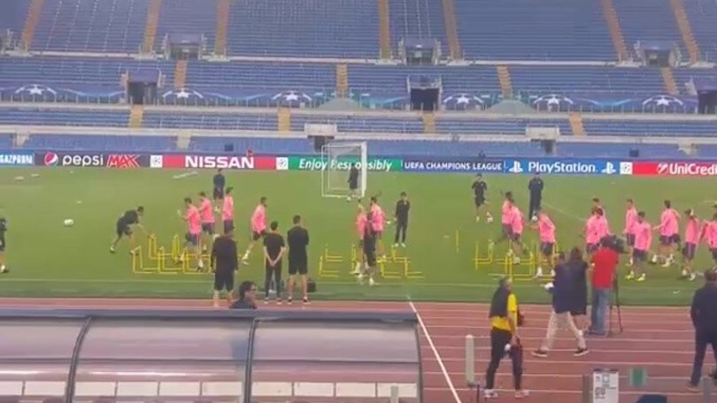 L'Atletico Madrid allo stadio "Olimpico"