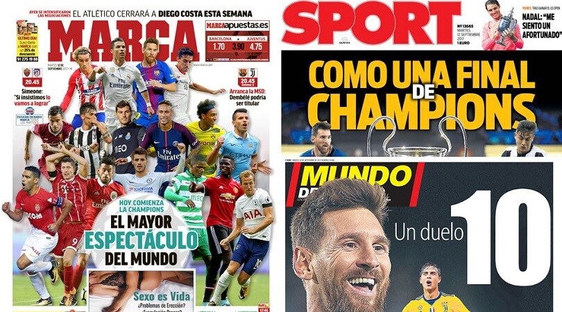 Champions, la stampa spagnola presenta Barcellona-Juve e Roma-Atletico