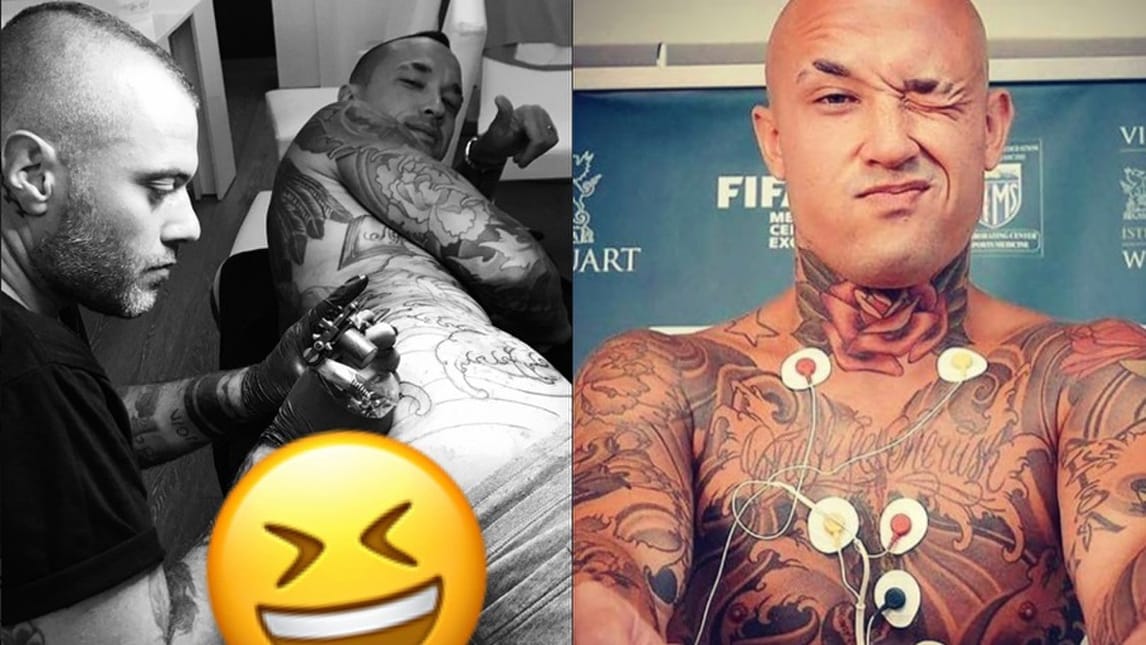 Nainggolan, il nuovo tatuaggio è sul lato B
