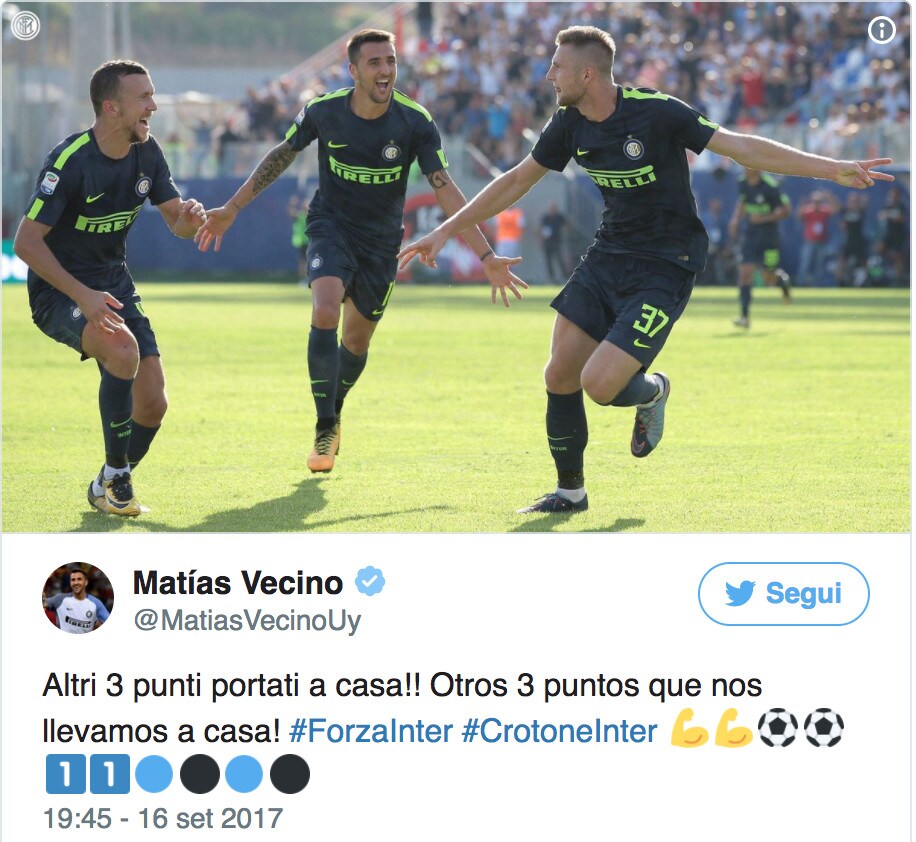 Vecino: «Altri 3 punti portati a casa»