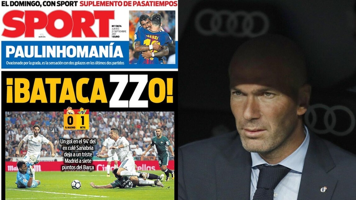 Real Madrid, Zidane ko col Betis: in Spagna è un "batacazzo"