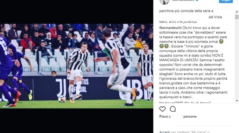 Juventus, Bernardeschi contro gli "haters": «Basta all'ignoranza del branco»