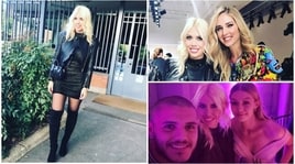 Wanda Icardi sexy con il suo Mauro al party della Versace