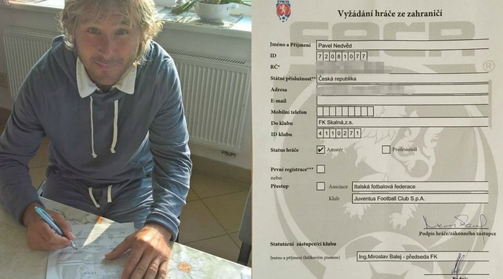Pavel Nedved torna in campo a 45 anni per una partita