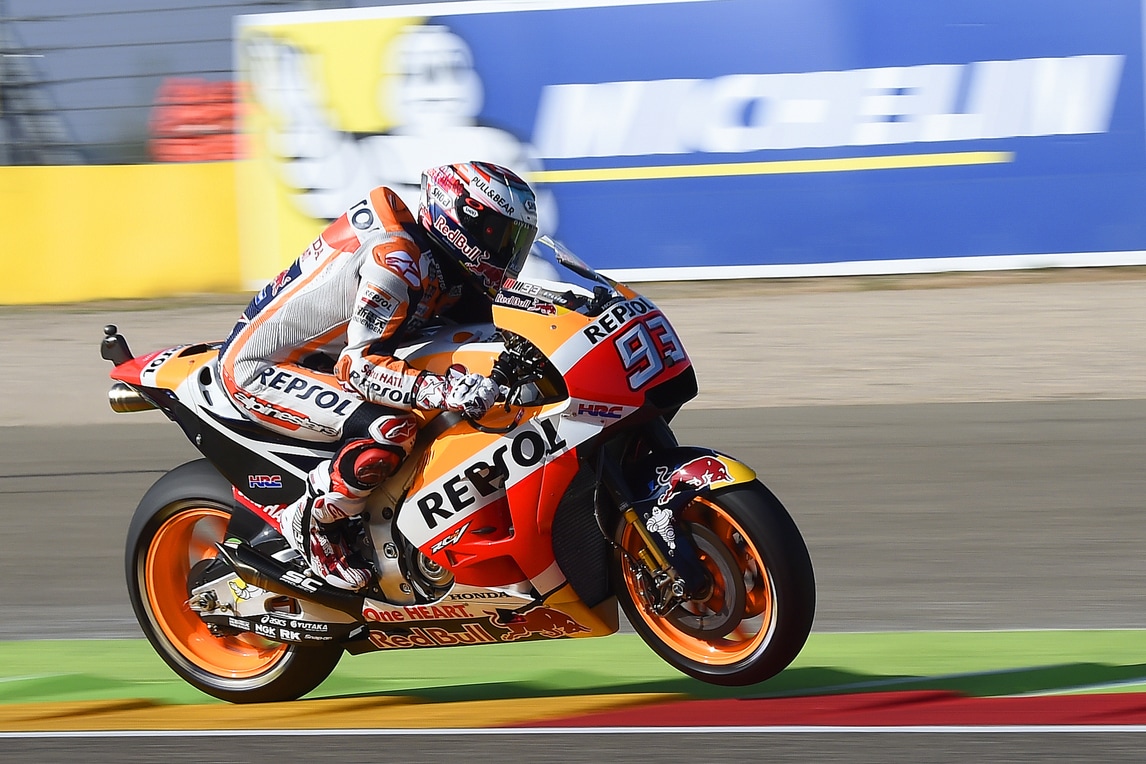 MotoGp Aragon: warm up a Marquez, Rossi nono