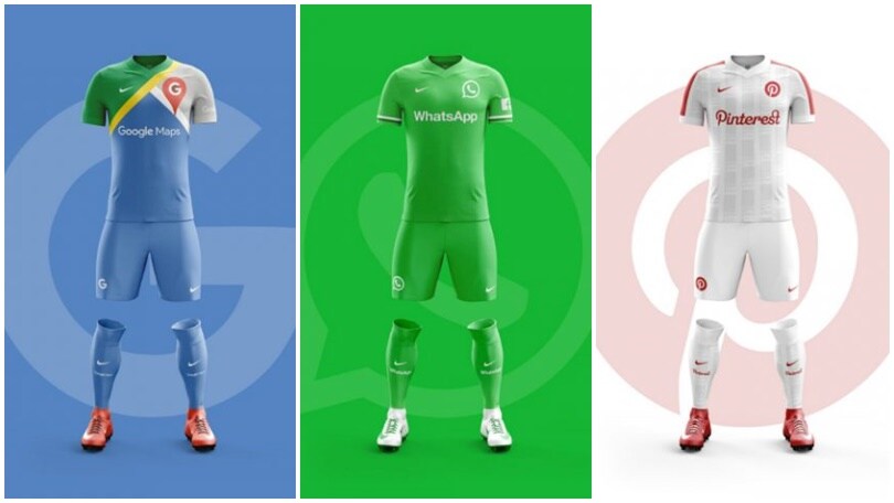 Un campionato tra Social network? Ecco come sarebbero le maglie da gioco